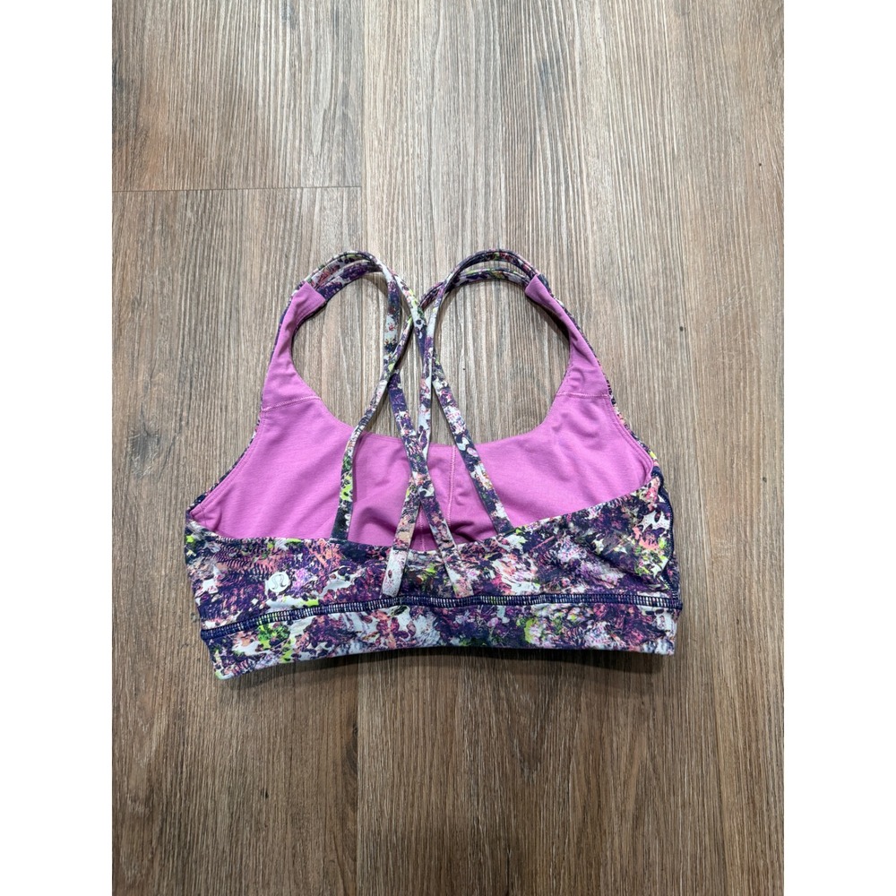 Lululemon Free To Be Bra Wild Floral Abstract Strappy Back Sports Bra Size 6‎